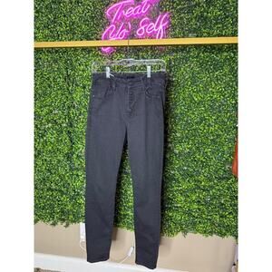 Mother High-Rise Black Button-Fly Skinny Jeans